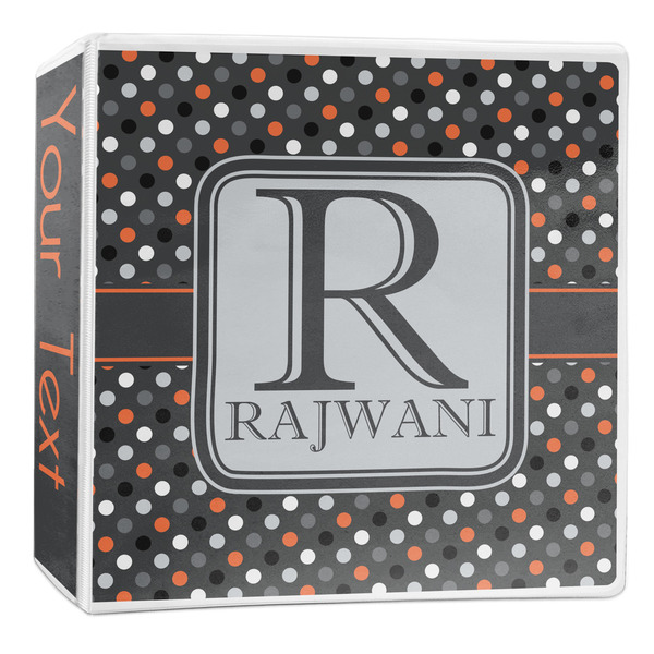 Custom Gray Dots 3-Ring Binder - 2 inch (Personalized)