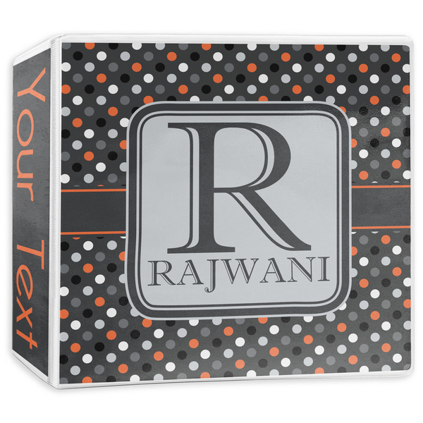 Custom Gray Dots 3-Ring Binder - 3 inch (Personalized)
