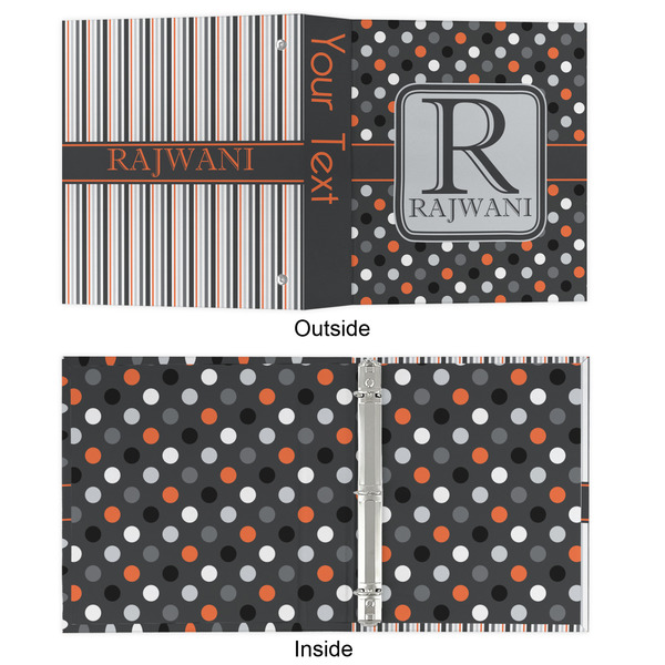 Gray Dots 3 Ring Binders - Full Wrap - 1" - APPROVAL