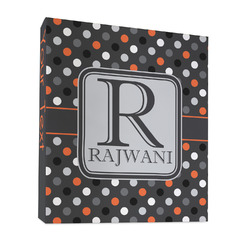 Gray Dots 3 Ring Binder - Full Wrap - 1" (Personalized)
