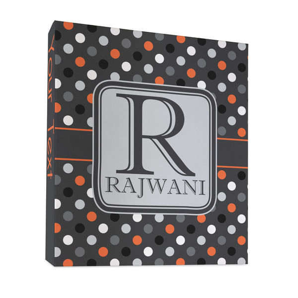 Gray Dots 3 Ring Binders - Full Wrap - 1" - FRONT