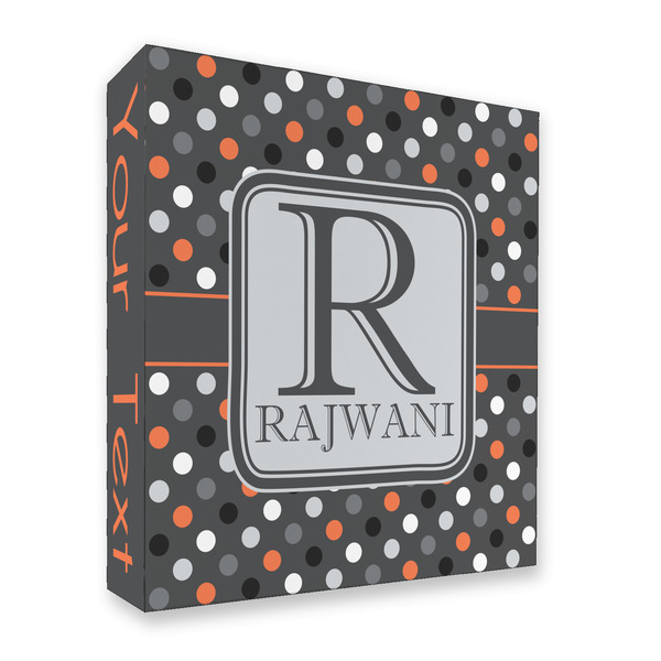 Gray Dots 3 Ring Binders - Full Wrap - 2" - FRONT