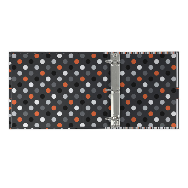 Gray Dots 3 Ring Binders - Full Wrap - 2" - OPEN INSIDE