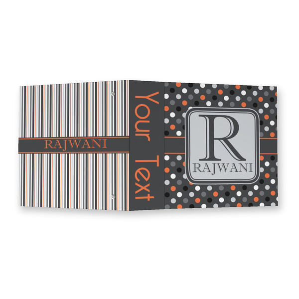 Gray Dots 3 Ring Binders - Full Wrap - 2" - OPEN OUTSIDE