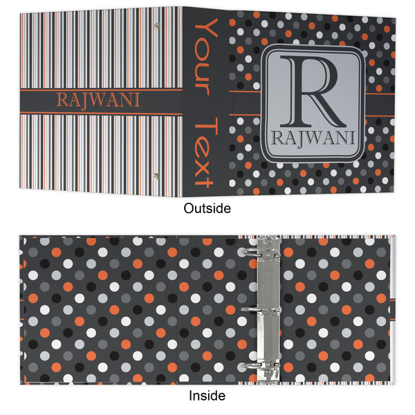 Gray Dots 3 Ring Binders - Full Wrap - 3" - APPROVAL