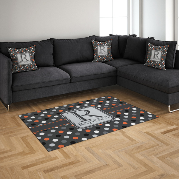 Gray Dots 4'x6' Indoor Area Rugs - IN CONTEXT