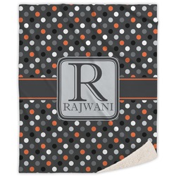 Gray Dots Sherpa Throw Blanket - 60"x80" (Personalized)