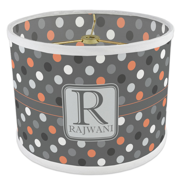 Gray Dots 8" Drum Lampshade - ANGLE Poly-Film