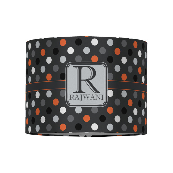 Gray Dots 8" Drum Lampshade - FRONT (Fabric)
