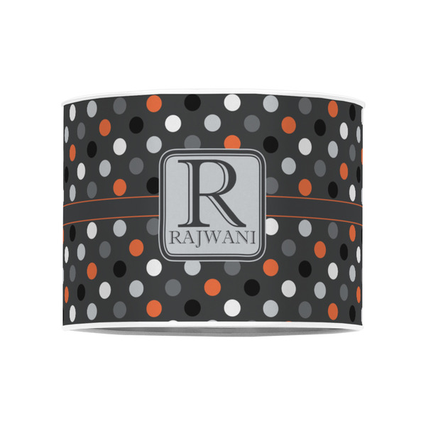 Gray Dots 8" Drum Lampshade - FRONT (Poly Film)