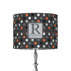 Gray Dots 8" Drum Lamp Shade - Fabric (Personalized)