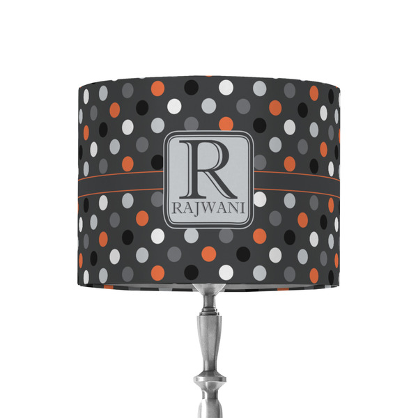 Custom Gray Dots 8" Drum Lamp Shade - Fabric (Personalized)