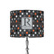 Gray Dots 8" Drum Lampshade - ON STAND (Fabric)