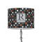 Gray Dots 8" Drum Lampshade - ON STAND (Poly Film)