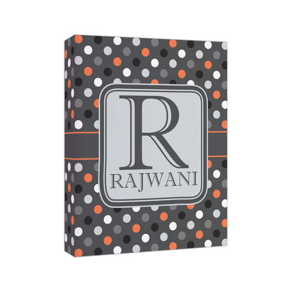 Gray Dots 8x10 - Canvas Print - Angled View