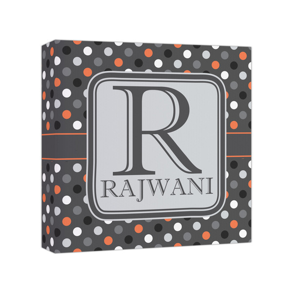 Custom Gray Dots Canvas Print - 8x8 (Personalized)