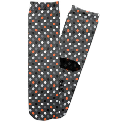 Gray Dots Adult Crew Socks (Personalized)