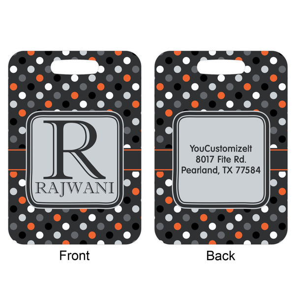 Gray Dots Aluminum Luggage Tag (Front + Back)