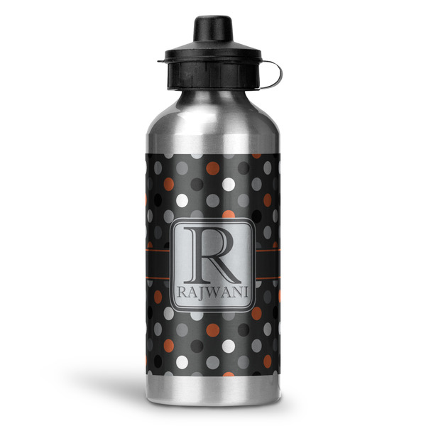Custom Gray Dots Water Bottles - 20 oz - Aluminum (Personalized)