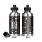 Gray Dots Aluminum Water Bottle - Front and Back