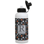 Gray Dots Water Bottles - Aluminum - 20 oz - White (Personalized)