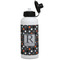 Gray Dots Aluminum Water Bottle - White Front