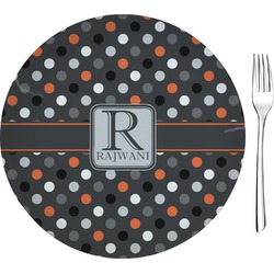 Gray Dots 8" Glass Appetizer / Dessert Plates - Single or Set (Personalized)