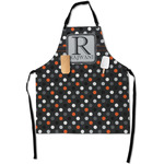 Gray Dots Apron With Pockets w/ Name and Initial