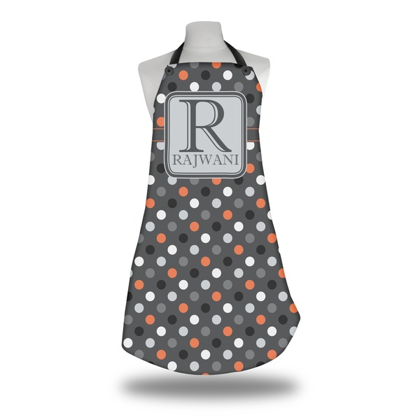 Custom Gray Dots Apron w/ Name and Initial