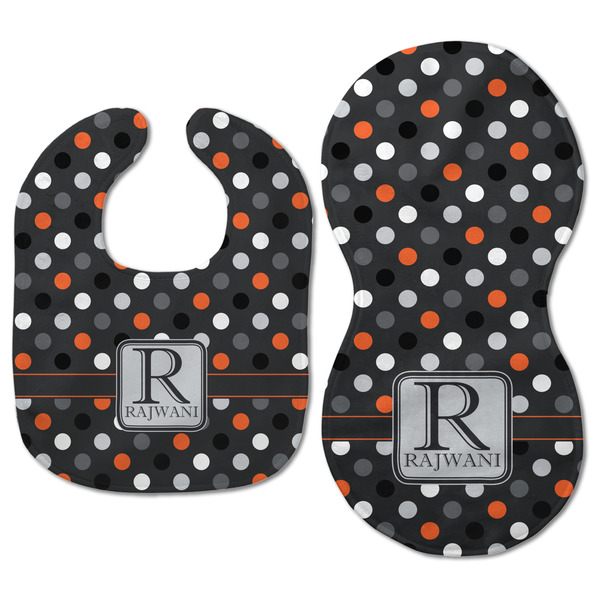 Gray Dots Baby Bib & Burp Set - Approval (new bib & burp)