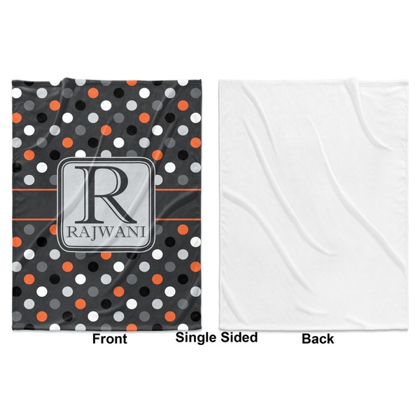 Gray Dots Baby Blanket (Single Side - Printed Front, White Back)