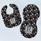 Gray Dots Baby Minky Bib & New Burp Set