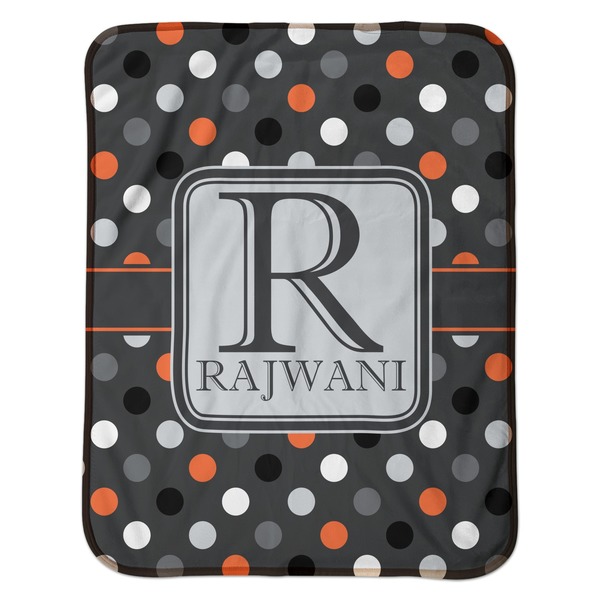 Gray Dots Baby Sherpa Blanket - Flat