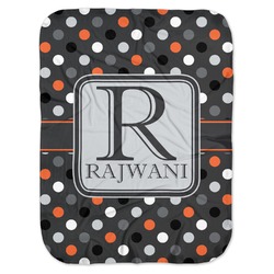 Gray Dots Baby Swaddling Blanket (Personalized)