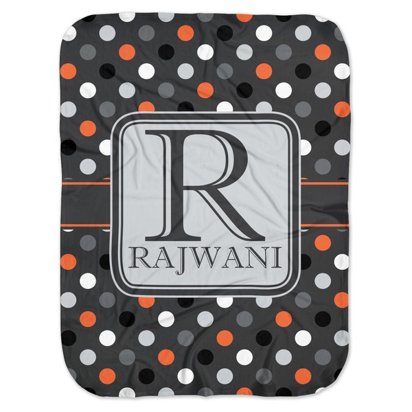 Custom Gray Dots Baby Swaddling Blanket (Personalized)