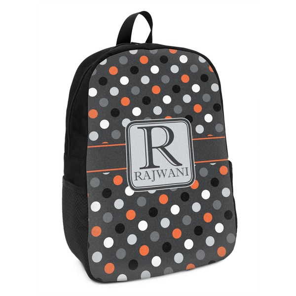 Custom Gray Dots Kids Backpack (Personalized)