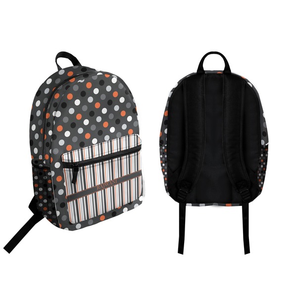 Gray Dots Backpack front and back - Apvl