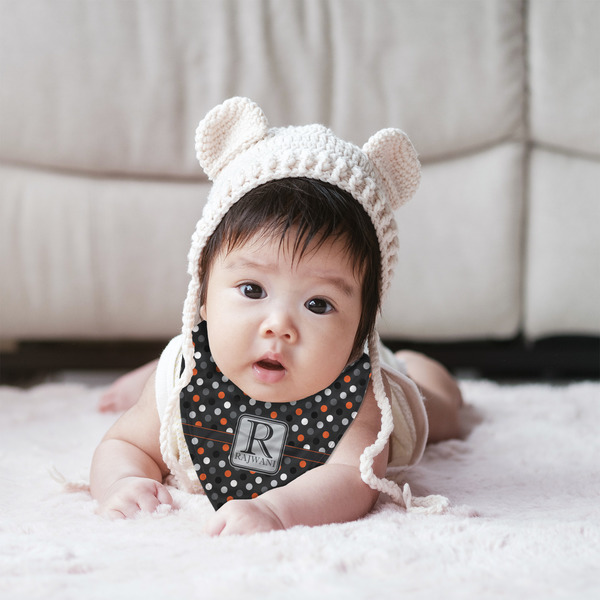 Gray Dots Bandana Bib - (Lifestyle 2 girl)