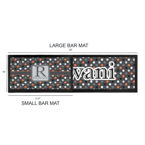 Gray Dots Bar Mats - Sizing Chart