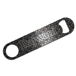 Gray Dots Bar Bottle Opener - Silver w/ Name and Initial