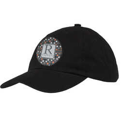 Gray Dots Baseball Cap - Black (Personalized)