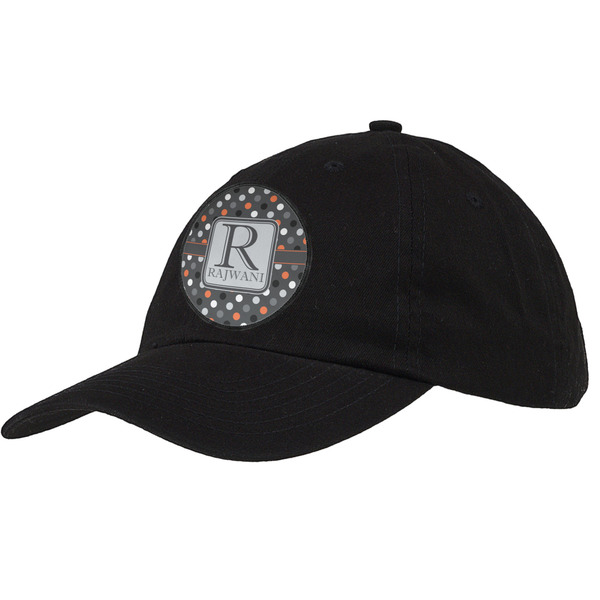 Custom Gray Dots Baseball Cap - Black (Personalized)