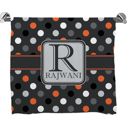 Gray Dots Bath Towel (Personalized)