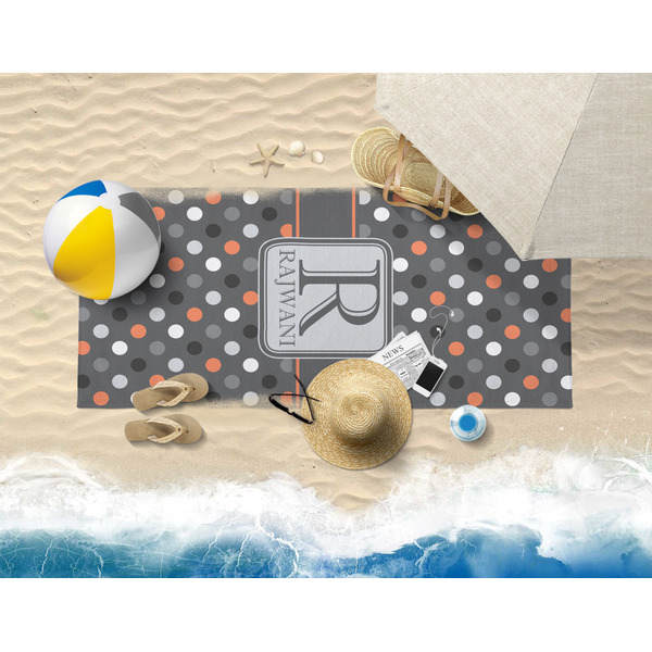 Gray Dots Beach Towel Lifestyle
