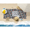 Gray Dots Beach Towel Lifestyle