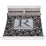 Gray Dots Comforter Set - King (Personalized)