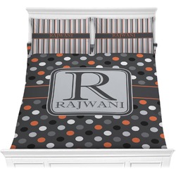 Gray Dots Comforter Set - Full / Queen (Personalized)