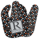 Gray Dots Baby Bib w/ Name and Initial