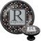 Gray Dots Black Custom Cabinet Knob (Front and Side)