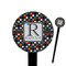 Gray Dots 6" Round Plastic Food Picks - Black - Double Sided (Personalized)